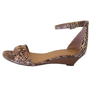 Saks Fifth Avenue Charles Snake Print Wedge Sandal Size 6